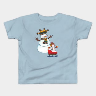 Snowman and Snowchild Kids T-Shirt